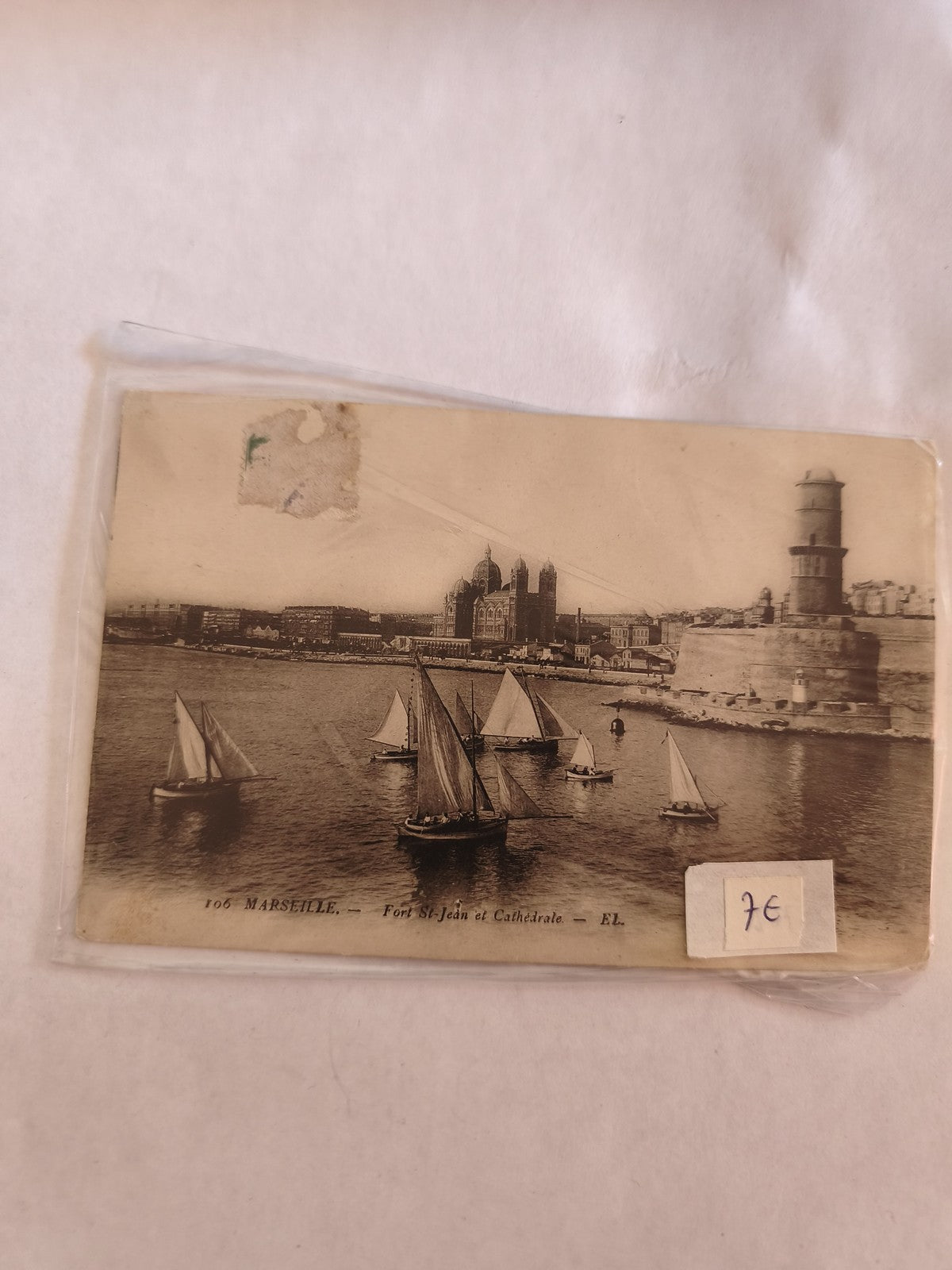 Carte postale vintage Marseille Fort Saint Jean ancien, collection rétro France