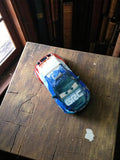 Voiture miniature Disney Cars GRC vintage, modèle rétro bleu blanc rouge