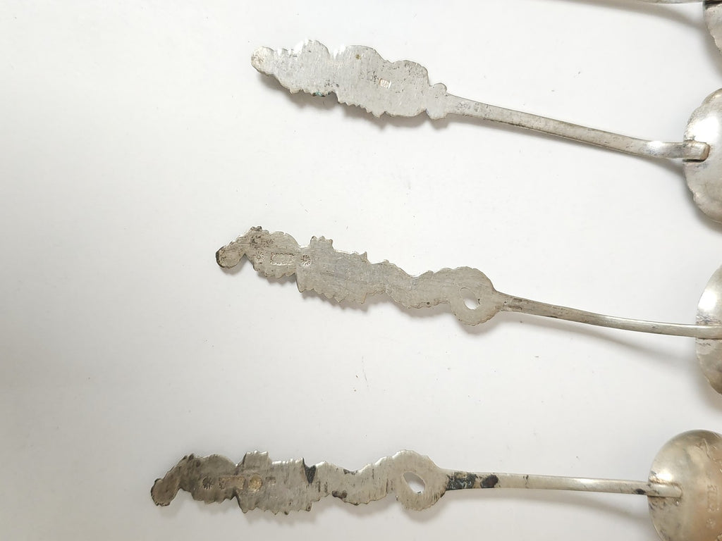 Lot de cuillères chinoises anciennes en argent 122g vintage art de la table rétr