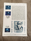 Feuillet philatélique René Magritte 1998 timbres France Belgique surréalisme