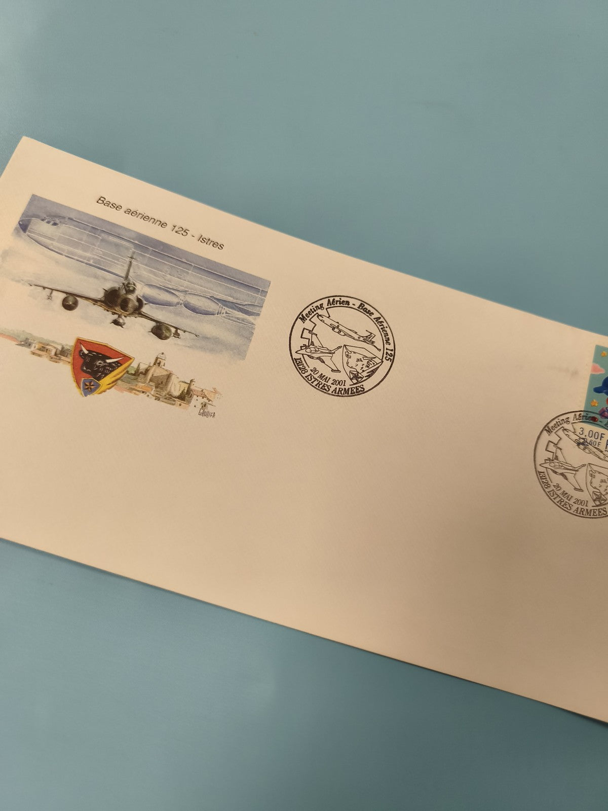 Ancienne enveloppe Base aérienne 125 Istres avec timbres oblitérés aviation