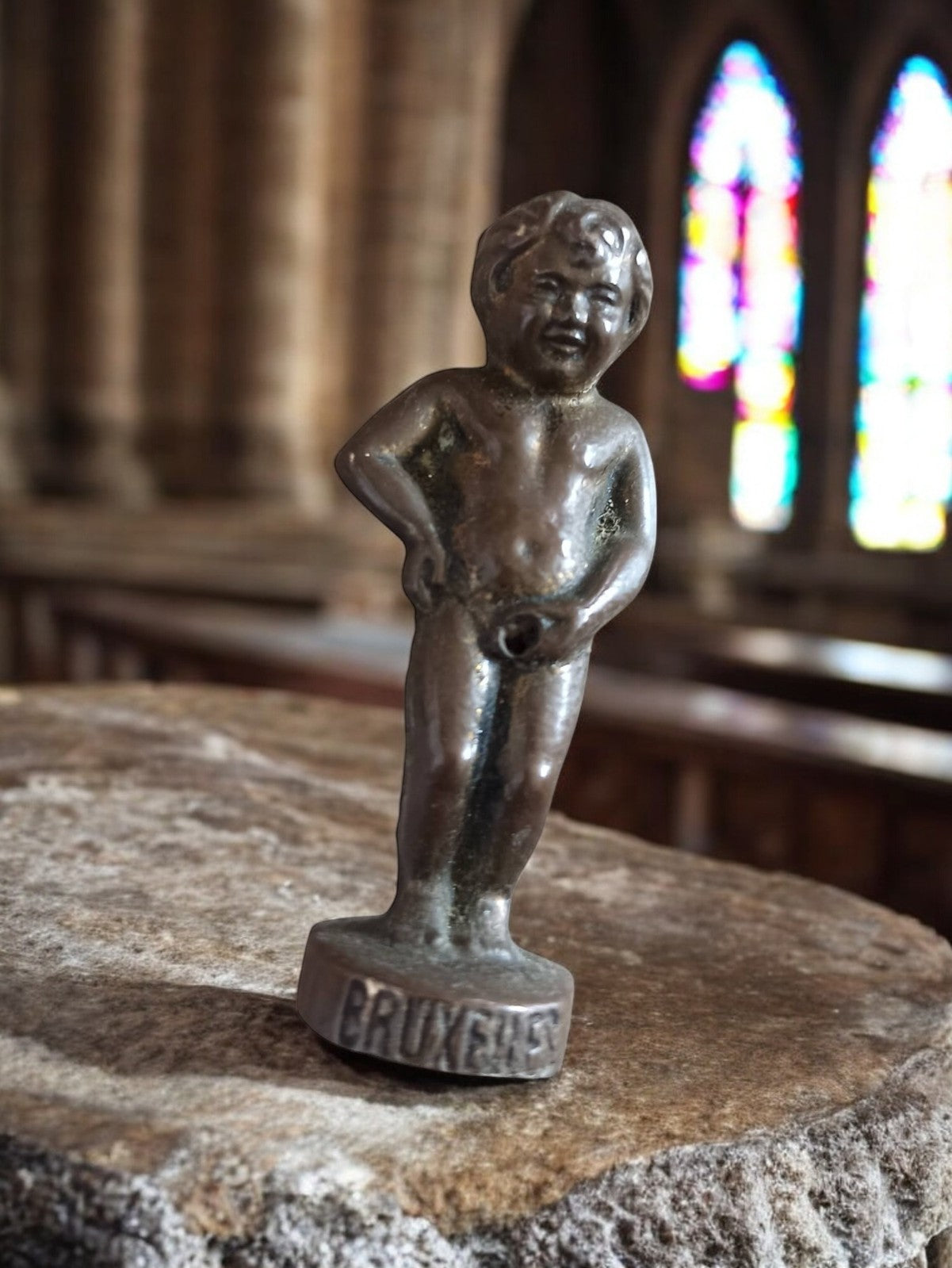 Statuette Manneken Pis Bruxelles bronze ancien déco vintage belge