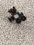 Pin's vintage locomotive bleue couronne émaillée badge ancien train (Ref 6)