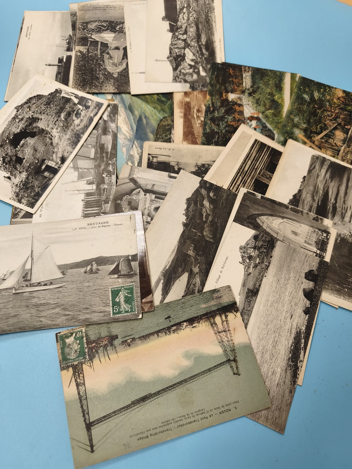 Lot cartes postales anciennes CPA divers lieux France, noir et blanc & couleur