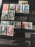 Lot timbres anciens France oblitérés personnages monuments XIXe-XXe philatélie