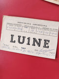 Carte radio QSL LU1NE Argentine radioamateur F8EC 14 MHz papier original