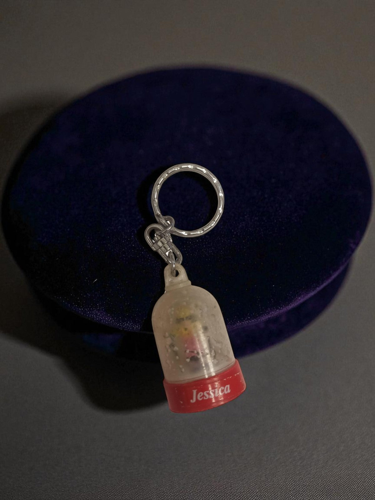 Porte-clés boule à neige rétro Jessica ancien publicitaire vintage prénom rare