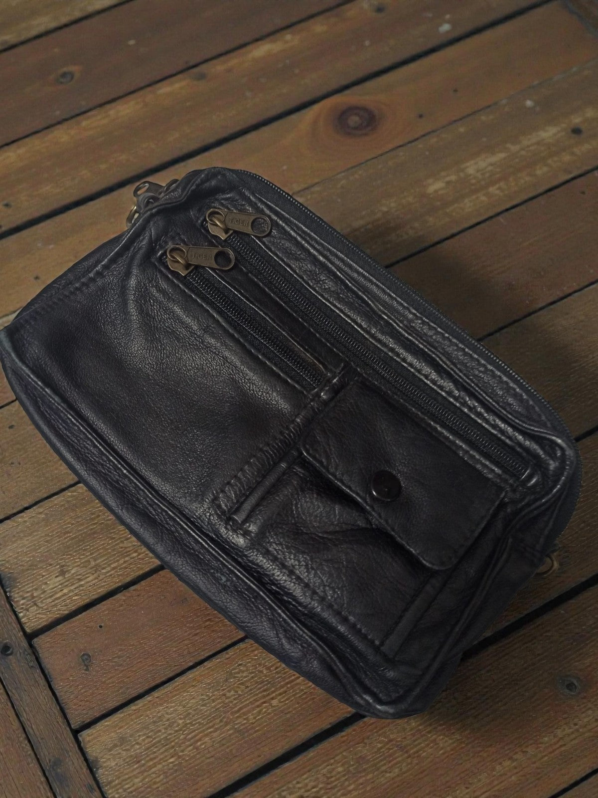 Sac trousse vintage cuir