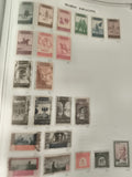 Timbres Maroc Espagnol anciens, lot oblitérés, thématique chevaux, paysages