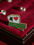 Pin's publicitaire vintage Tapis Vert ancien badge rétro années 90 jeu cartes