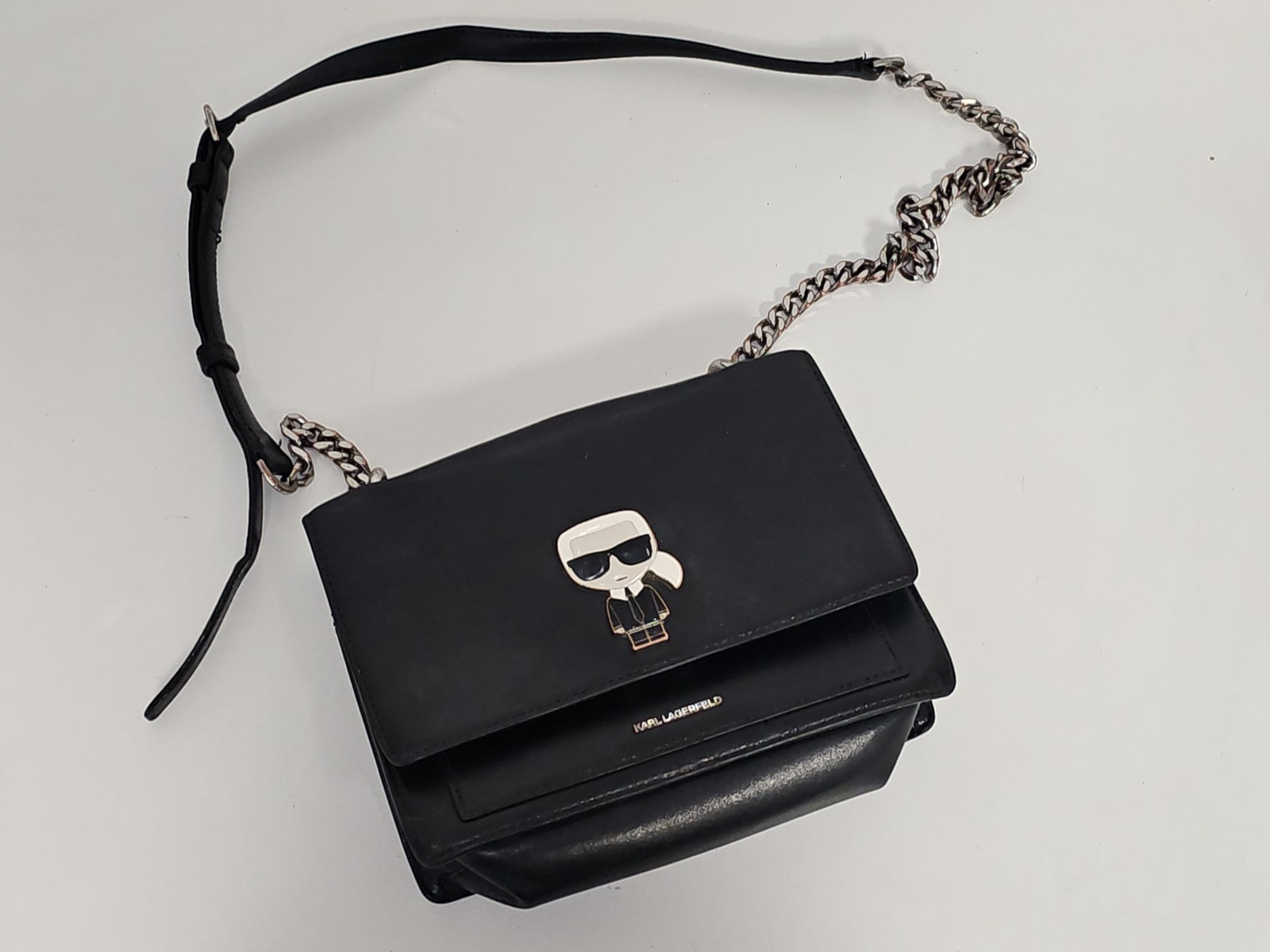 Sac à main Karl Lagerfeld en cuir authentique, élégant, marque de créateur