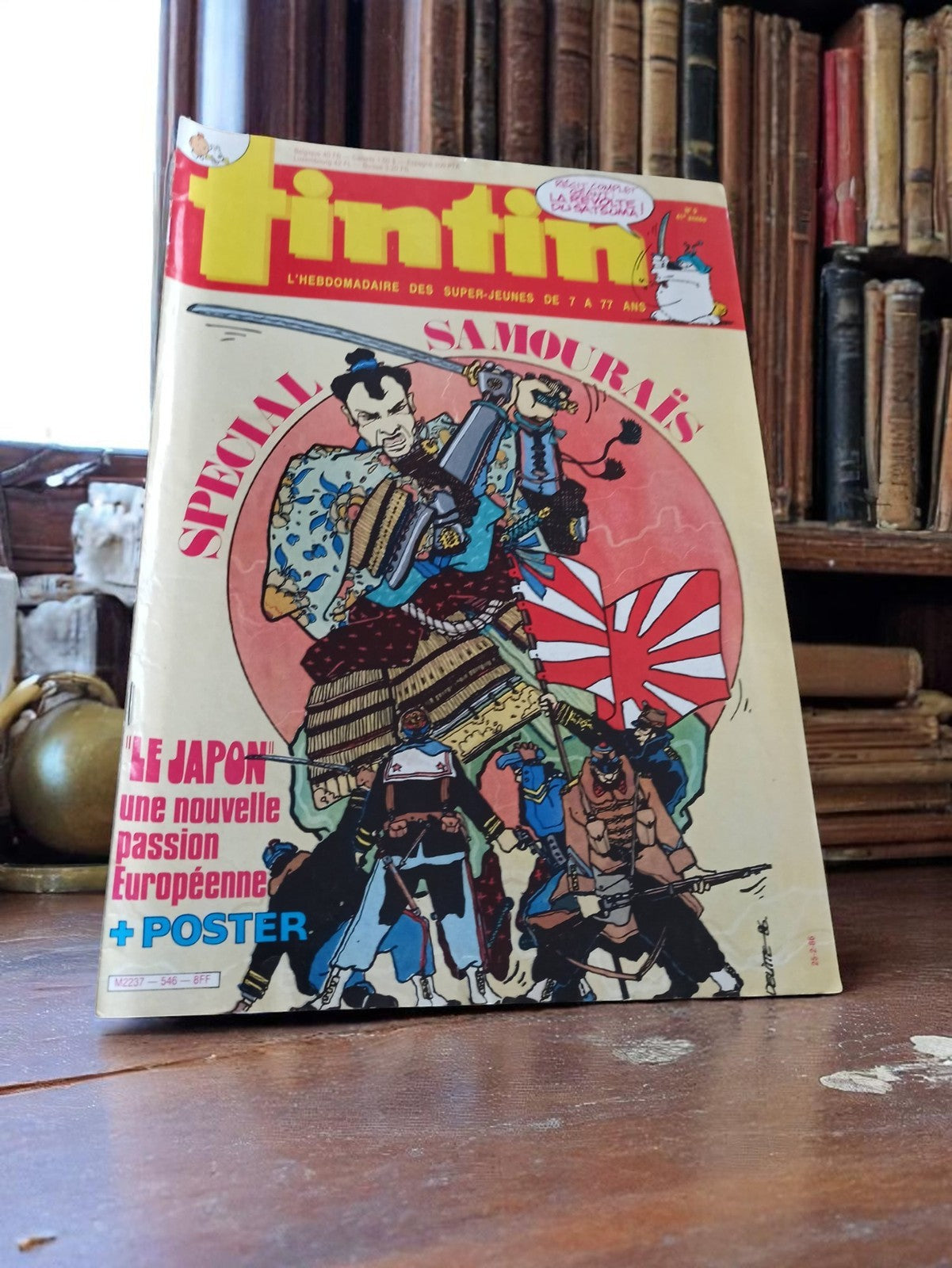 Magazine Tintin vintage spécial samouraïs années 70 rétro + poster Japon