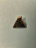 Vintage pin's Marseille triangle doré bleu vert collection badge ancien