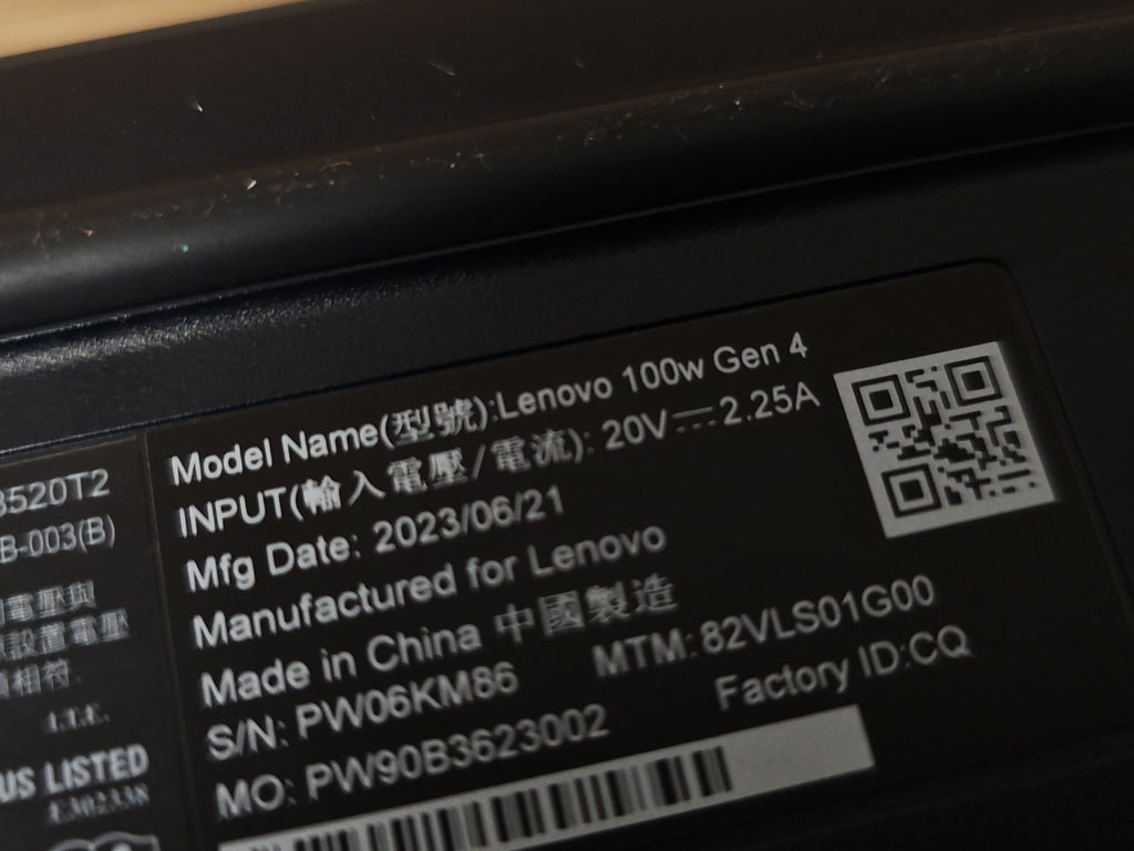 Lenovo 100W Gen 4 laptop HS à réparer ou pour pièces détachées informatique