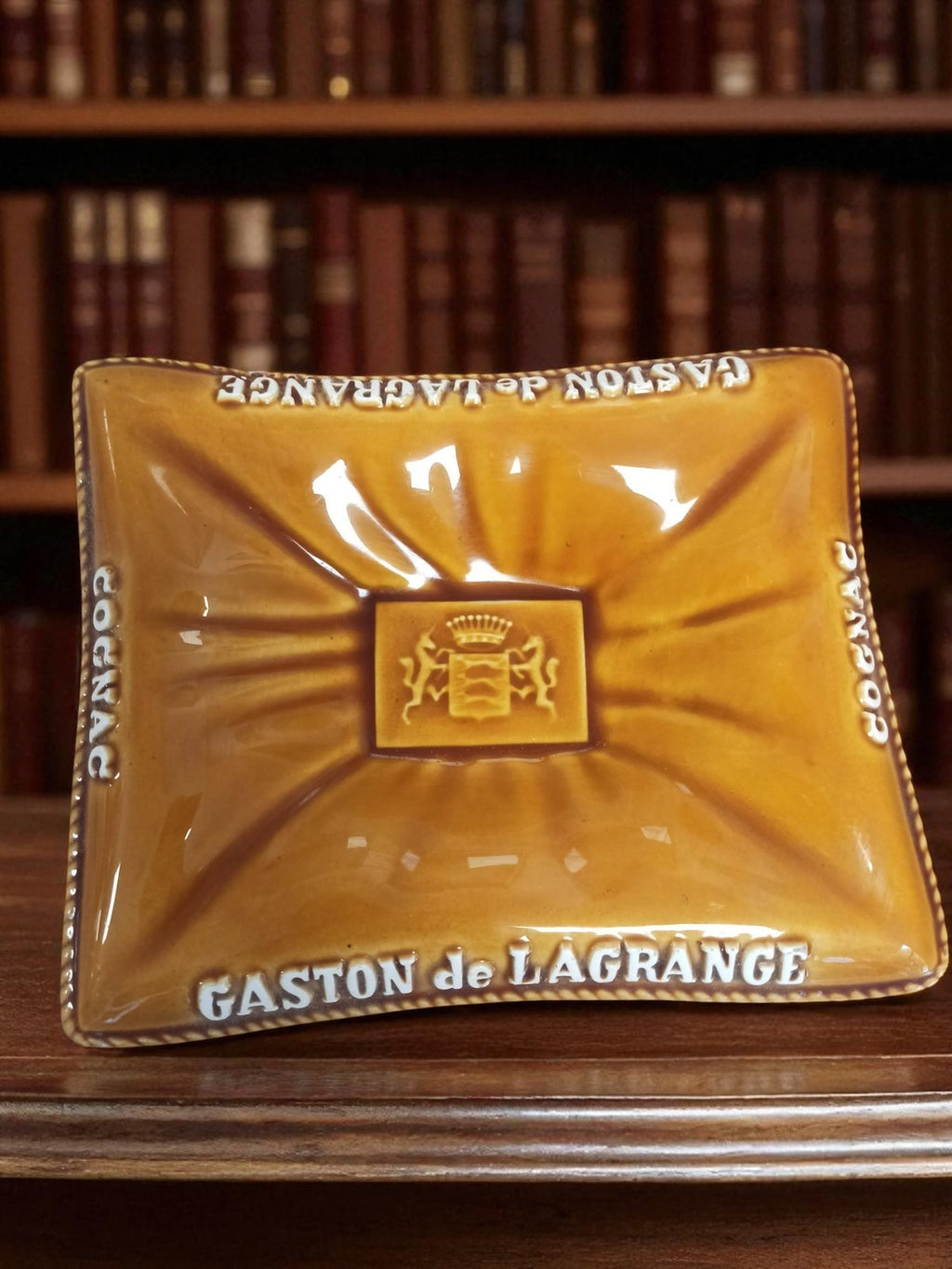Cendrier publicitaire Gaston de Lagrange vintage Cognac bistrot déco bar