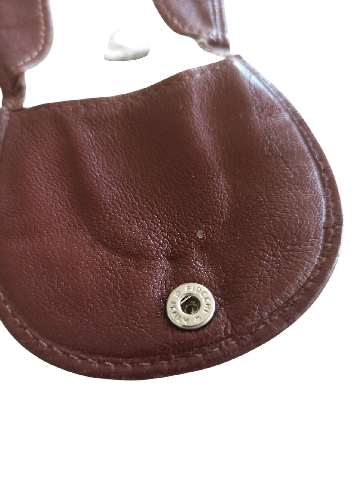 Porte-monnaie vintage cuir marron années 60 CR rétro porte-jetons pochette