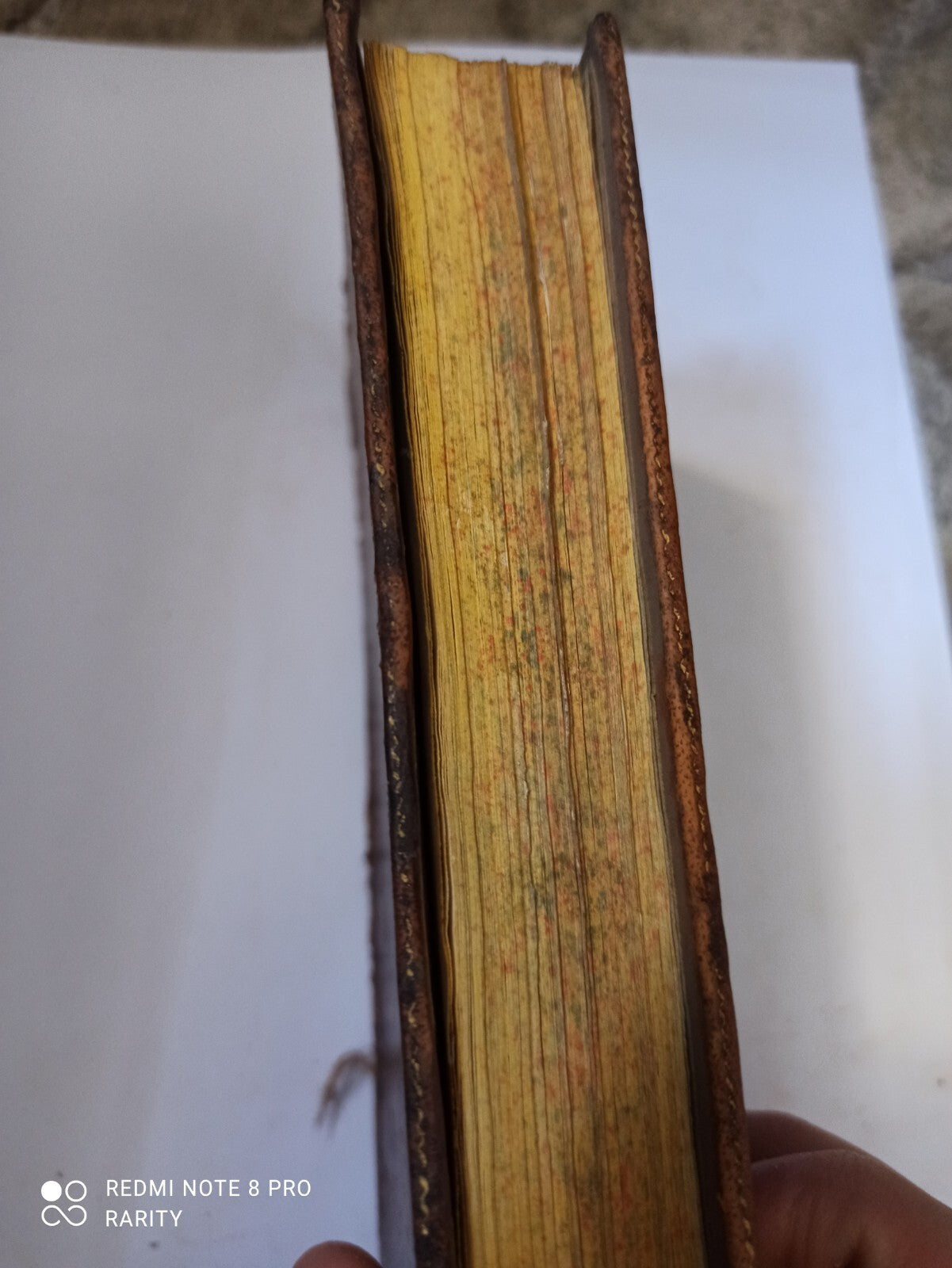Livre ancien reliure marbrée Évangile Médité Tome VII 1826 rare