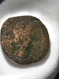Pièce ancienne romaine en bronze cuivre vintage, monnaie de collection rétro