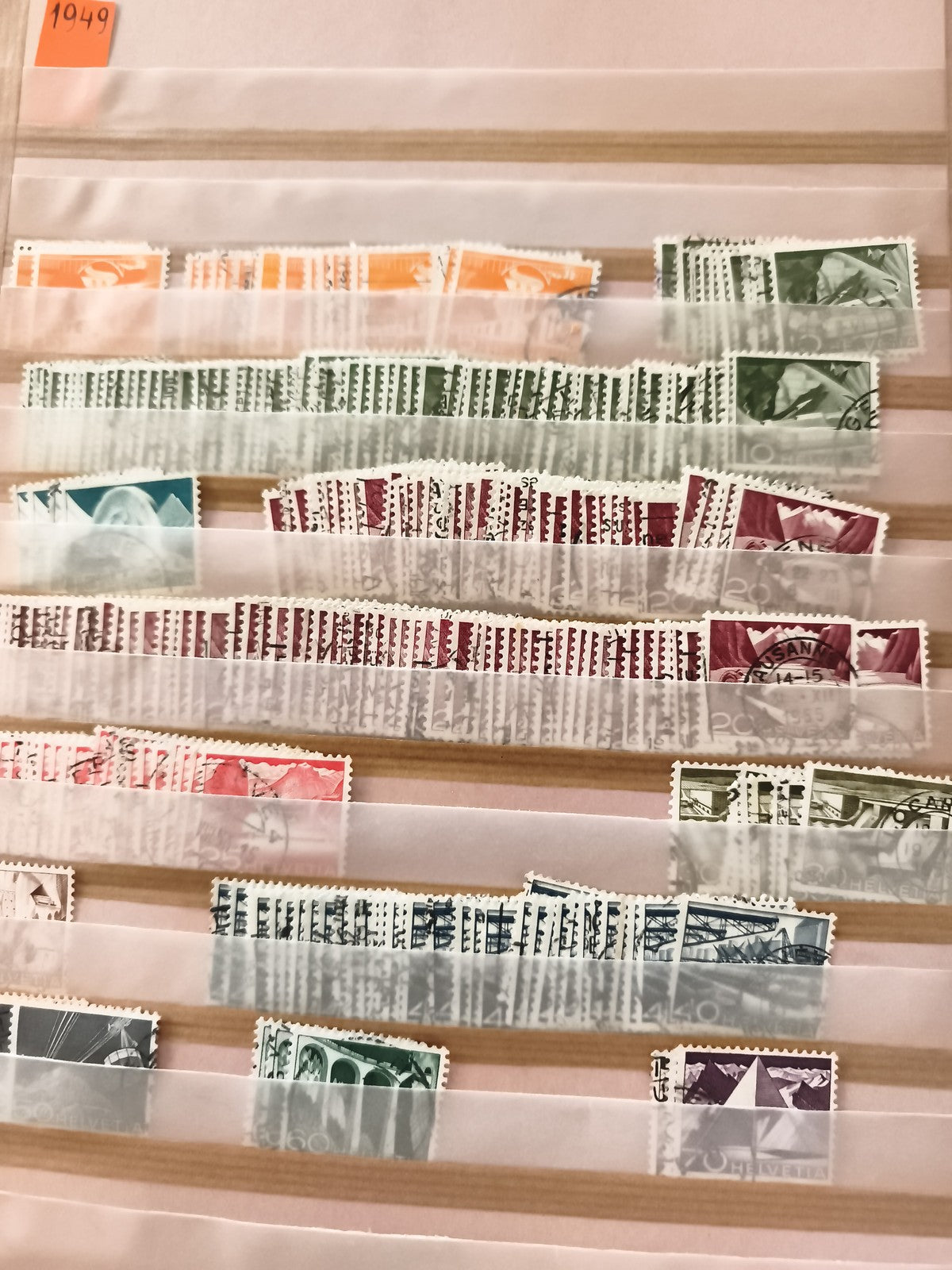 Timbres France 1949 oblitérés lot philatélie couleurs variées