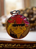 Pendentif manga Hyuga Asahi émail doré style kawaii anime japonais
