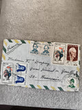 Lettre affranchie Brésil 1967 timbres multiples, enveloppe avion France philatél
