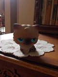 Figurine Petshop chat siamois vintage, yeux bleus, rare rétro animalier