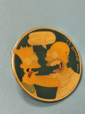 Vintage pin's Les Simpsons Homer Bart émaillé rond collection animation (Ref 2)