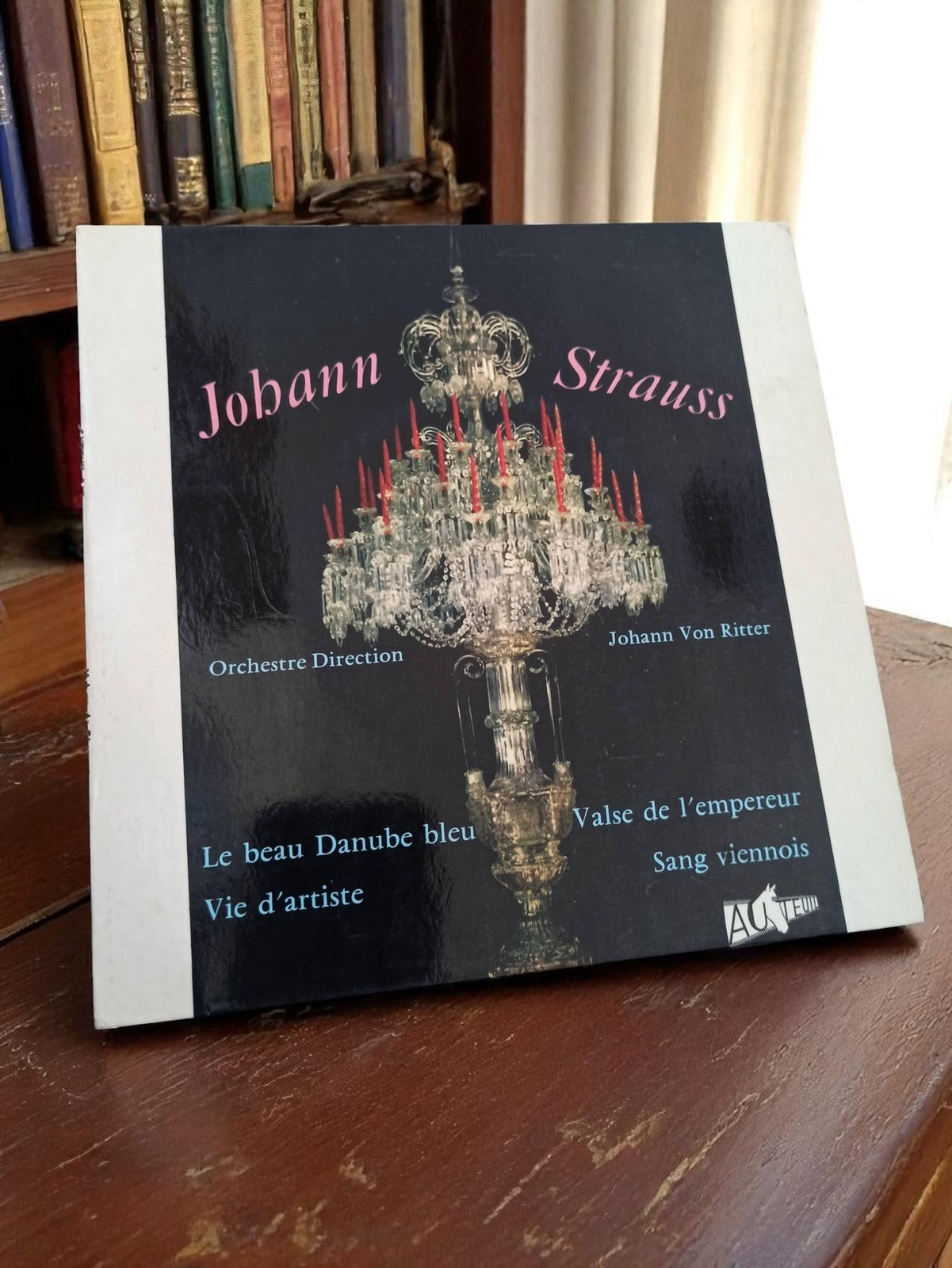 Vinyle 45 tours Johann Strauss Auteuil vintage, pochette lustre, non testé
