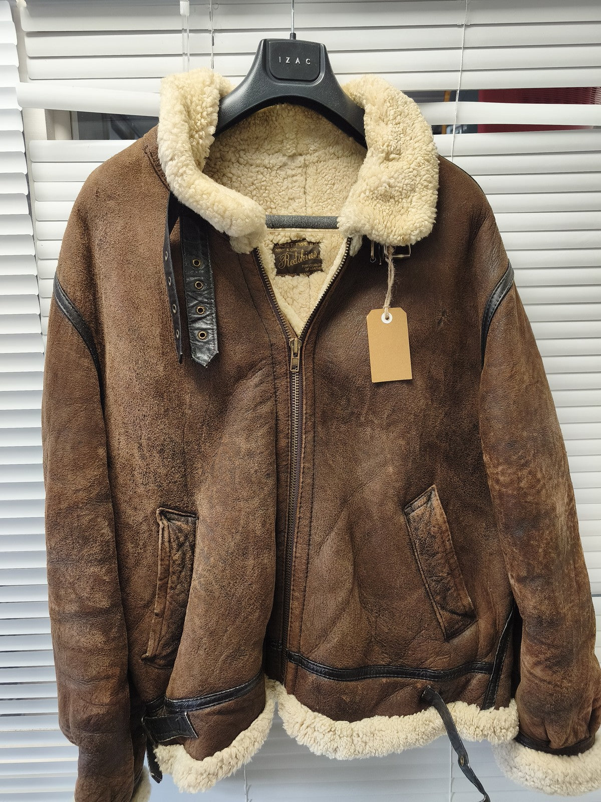 Blouson vintage homme Redskins cuir B32 XL ancien veste rétro collection