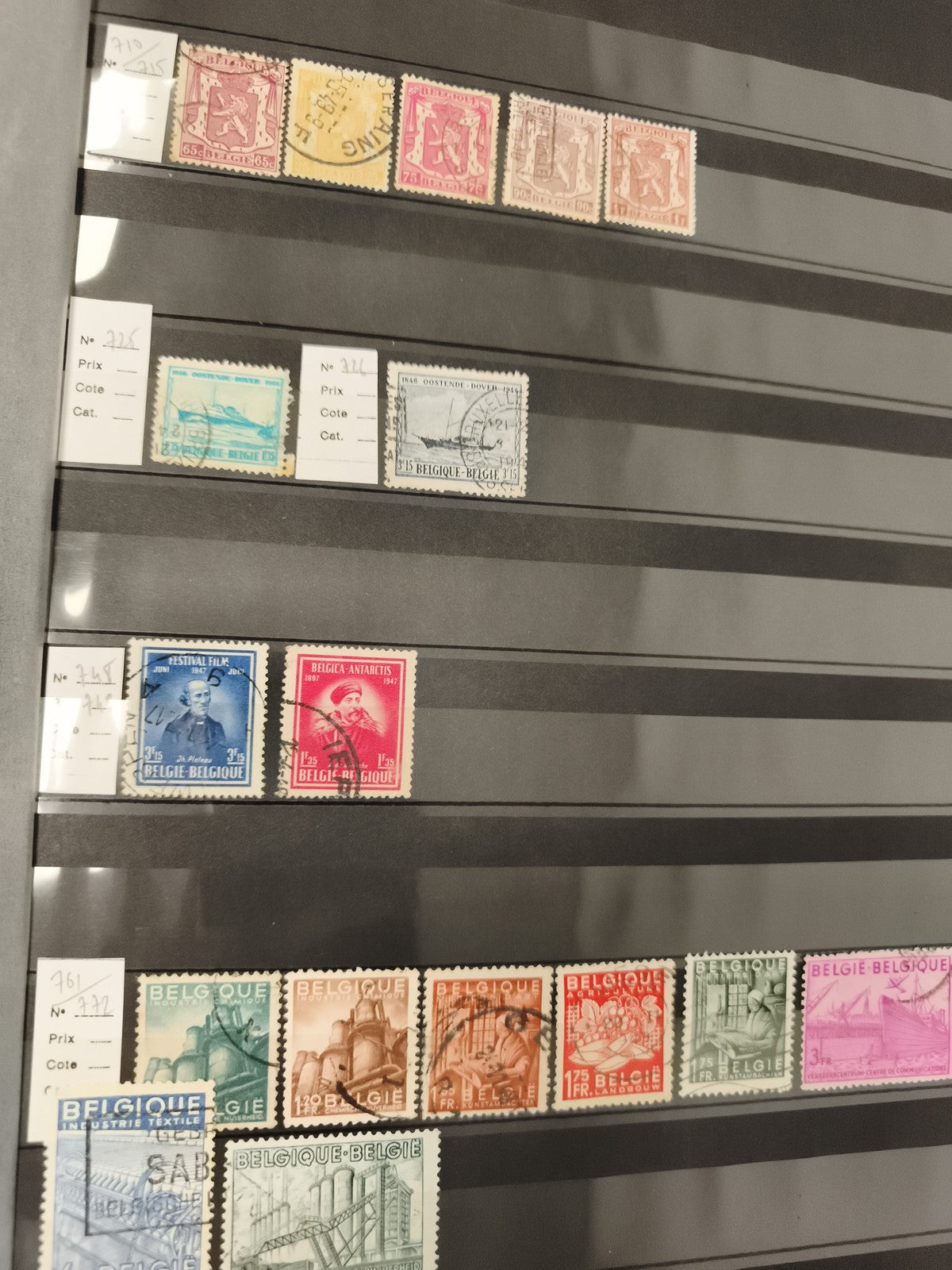 Timbres Belgique anciens et thématiques, oblitérés, lot philatélie collection