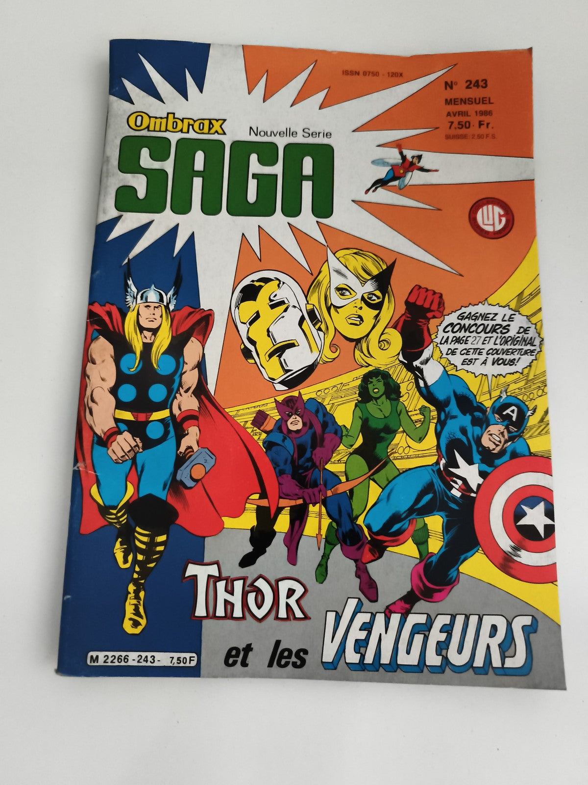 Comic vintage Ombrax Saga n°243 Thor Vengeurs avril 1986 Marvel ancien