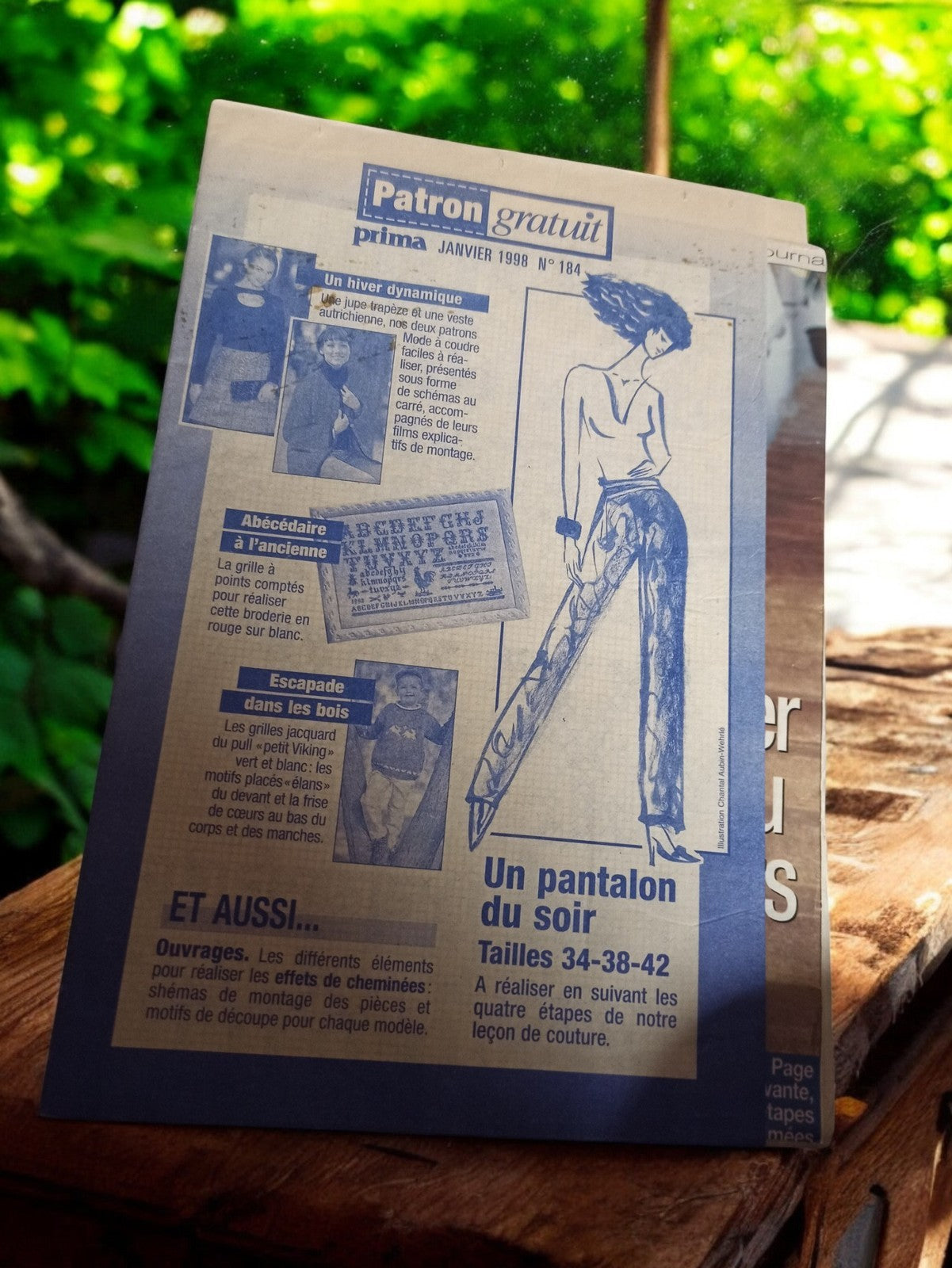 Patron couture vintage Prima 1998 pantalon du soir rétro ancien tailles 34-42