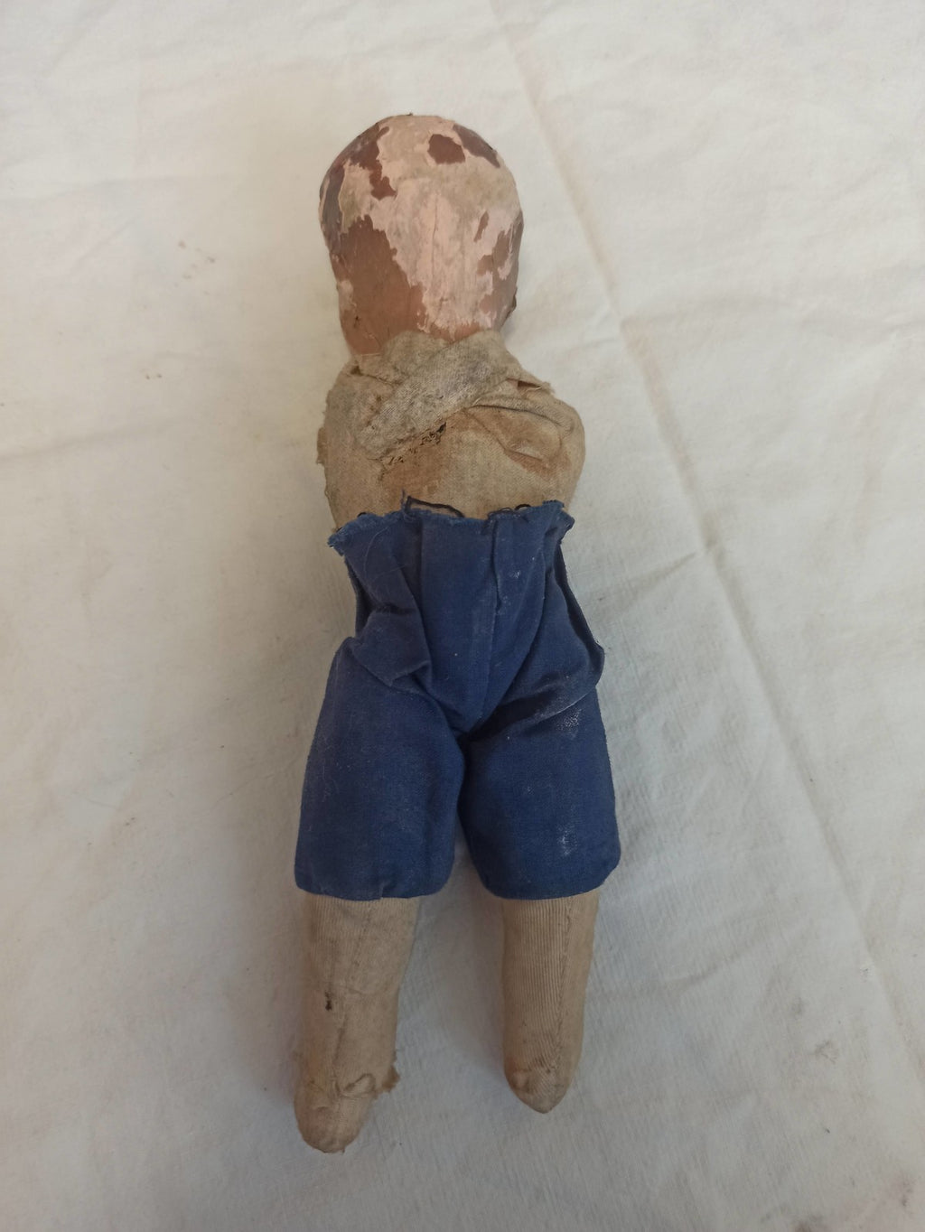 Poupée ancienne française XIXe, vêtement bleu, vintage rétro rare