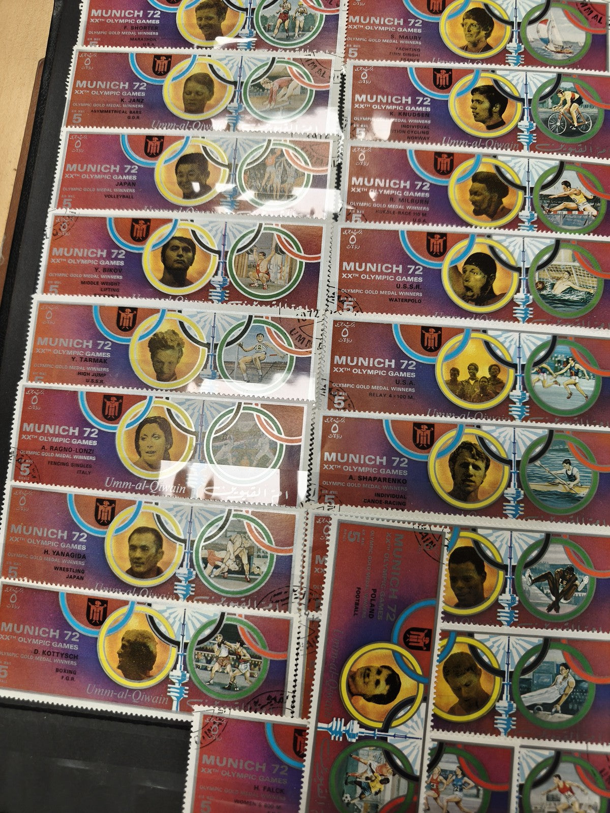 Lot de timbres Munich 72 Jeux Olympiques, thèmes sportifs, multicolores