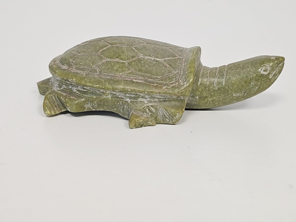 Vintage antique jadeite turtle figurine, small decorative collectible item