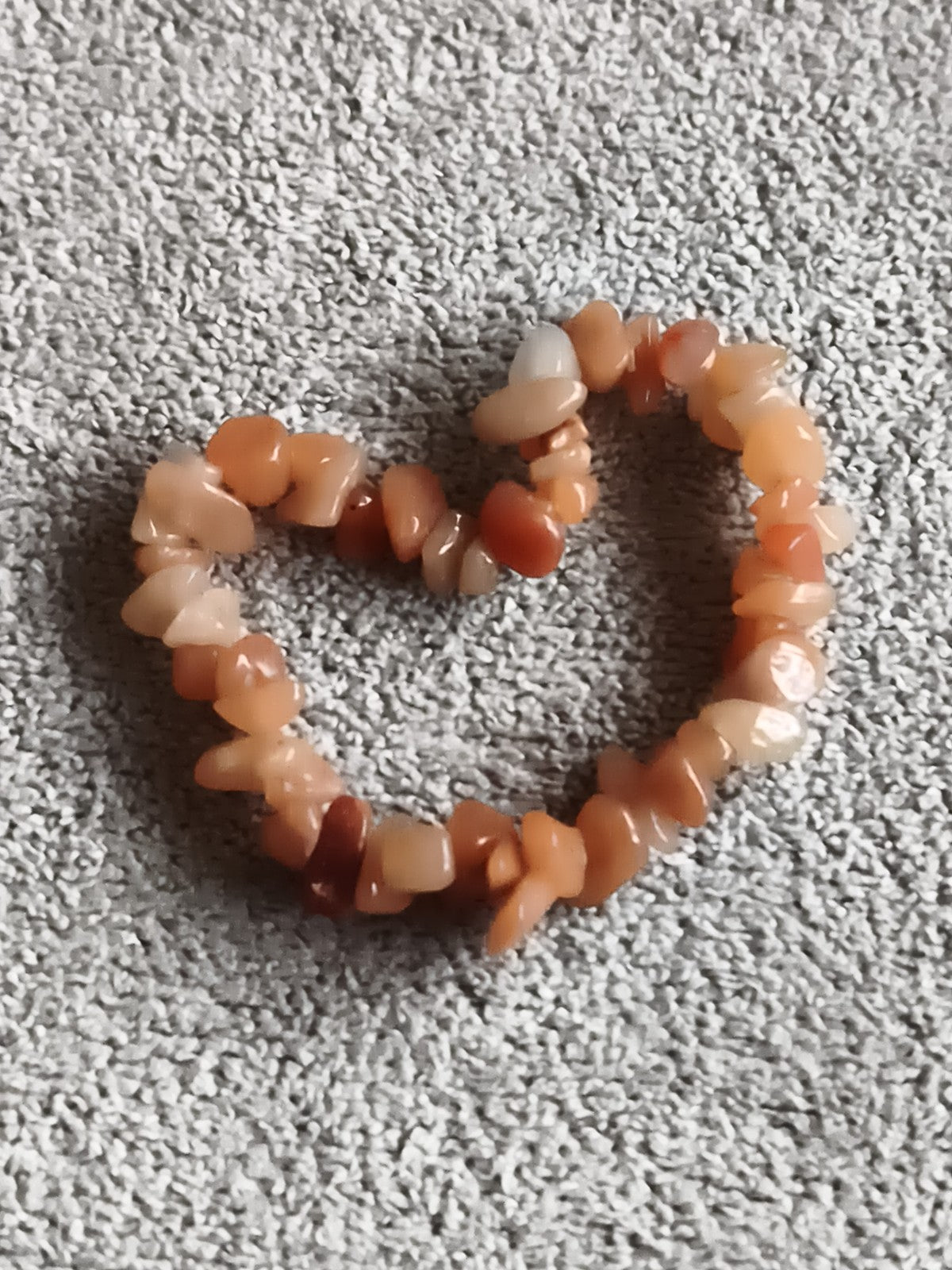 Bracelet pierres naturelles marron orangé éclats, élastique, perles irrégulières