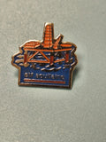 Vintage pin's Elf Aquitaine plateforme pétrolière bleu orange collection (Ref 18