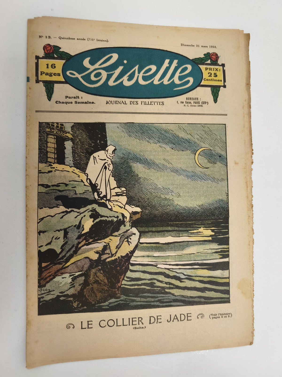 Ancien journal Lisette 1935 couverture illustrée vintage rare