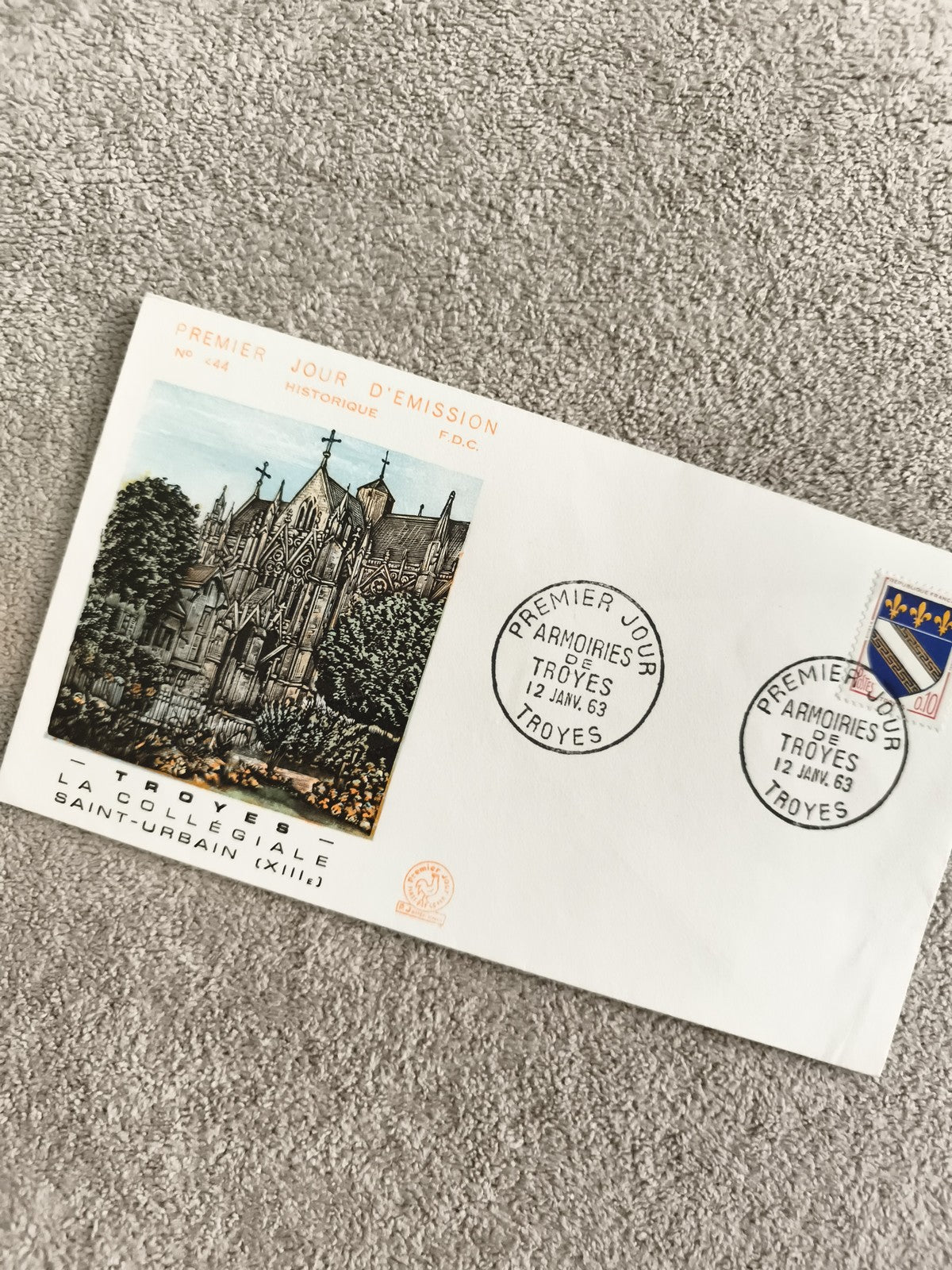 Lettre FDC Premier Jour Troyes 1963 Collégiale Saint-Urbain Philatélie