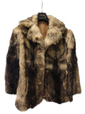 Blouson vintage femme XL ancien veste rétro fourrure vison authentique élégante