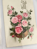 Carte postale ancienne Bonne Fête roses panier illustration vintage CPA