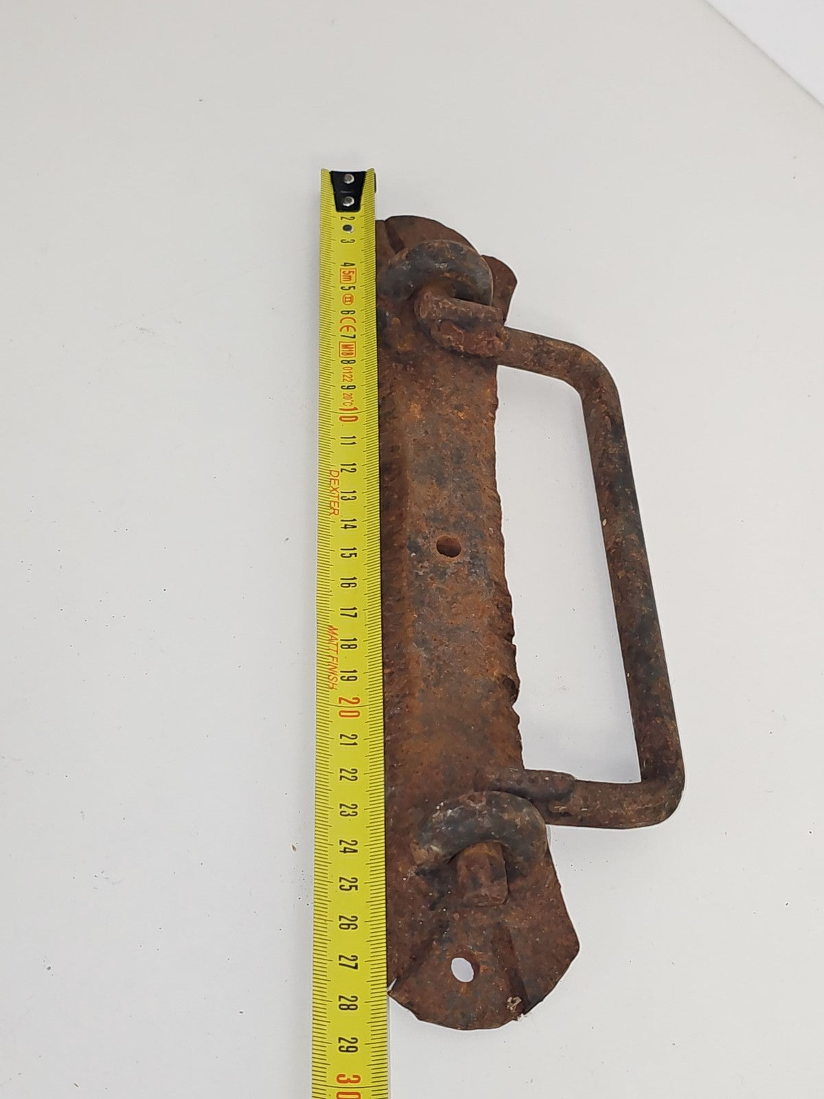 Poignée de porte ancienne XIXe fer massif carré vintage rétro collection France
