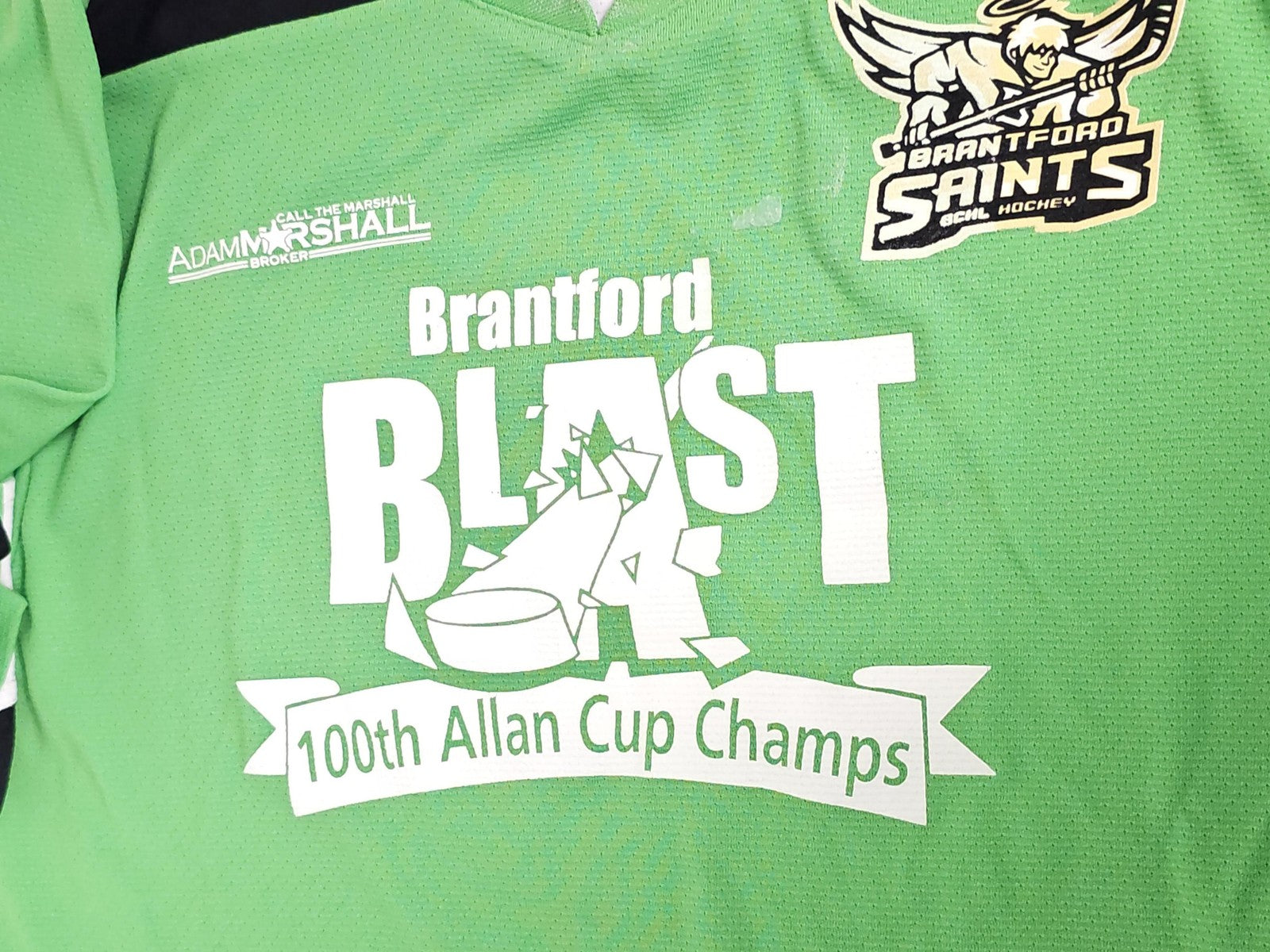 Maillot Brantford Blast Allan Cup 100 ans taille M hockey officiel Brantford