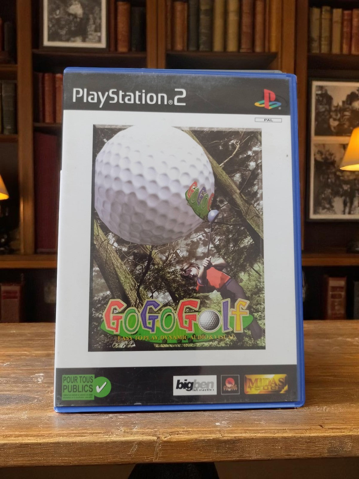 Jeu PS2 GoGo Golf complet PAL vintage, Bigben, golf, Midas, pour tous publics