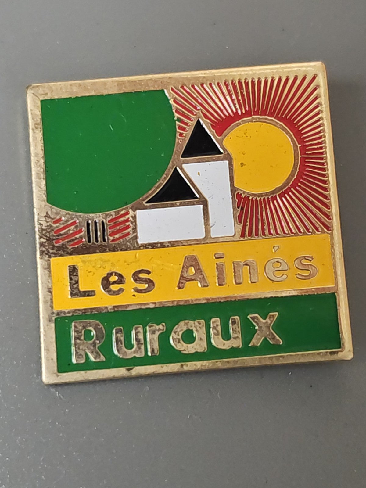Pin's rétro ancien Les Aînés Ruraux badge collection vintage association France
