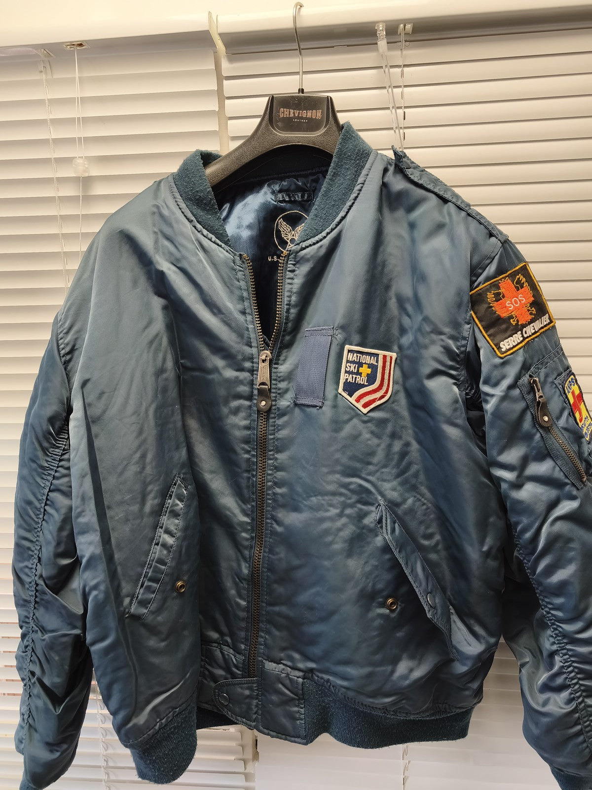 Blouson vintage homme XL style aviateur ancien US Air Force Serre Chevalier rétr