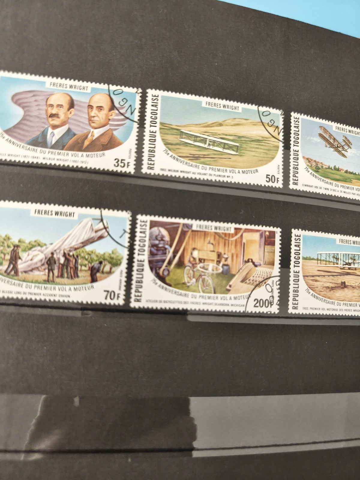 Lot anciens timbres oblitérés Togo Frères Wright aviation collection