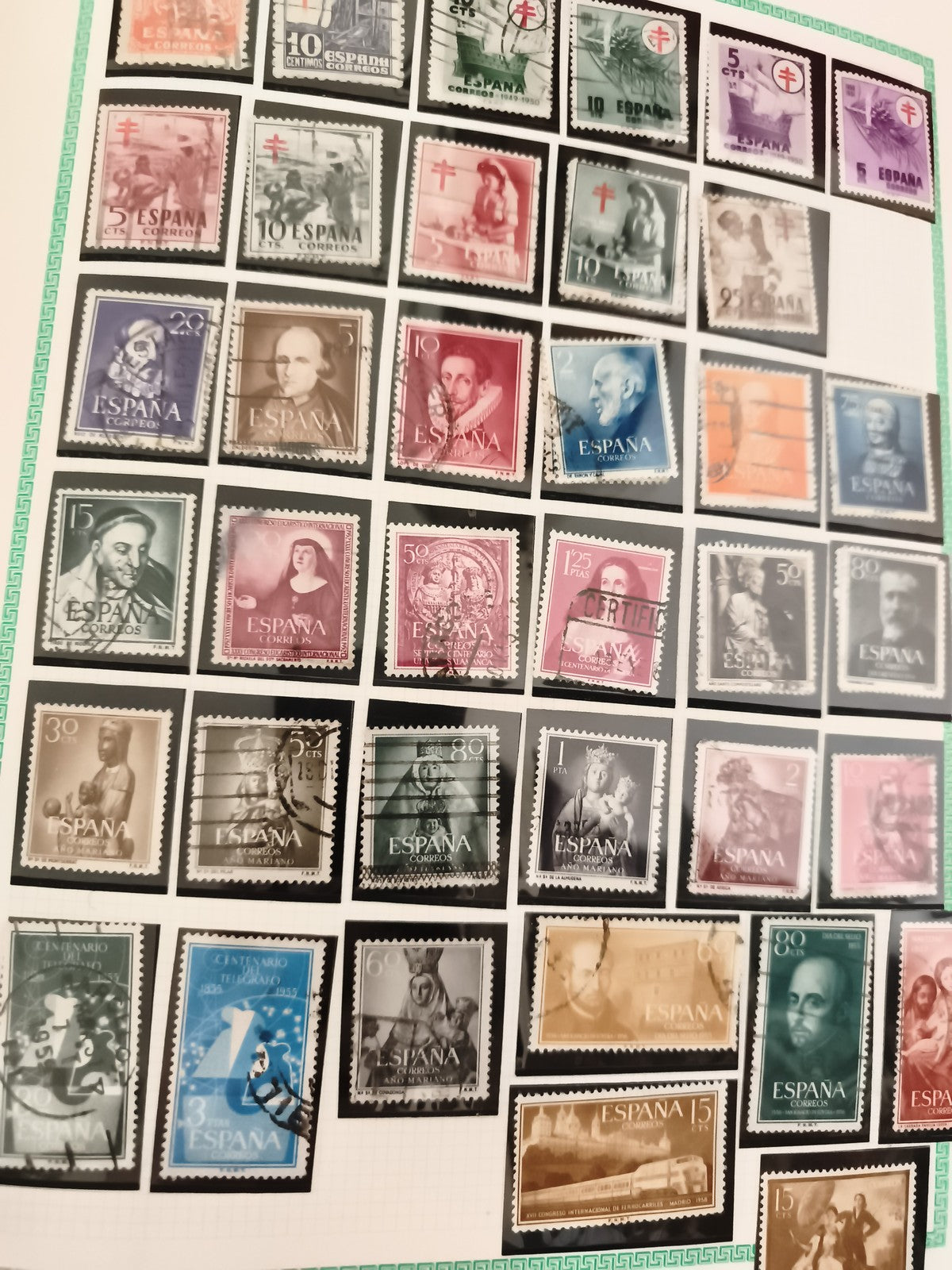 Timbres Espagne anciens oblitérés et neufs, lot philatélie Corridos, XXe siècle