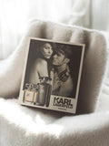 Carte publicitaire parfum Karl Lagerfeld vintage rétro objet d'occasion