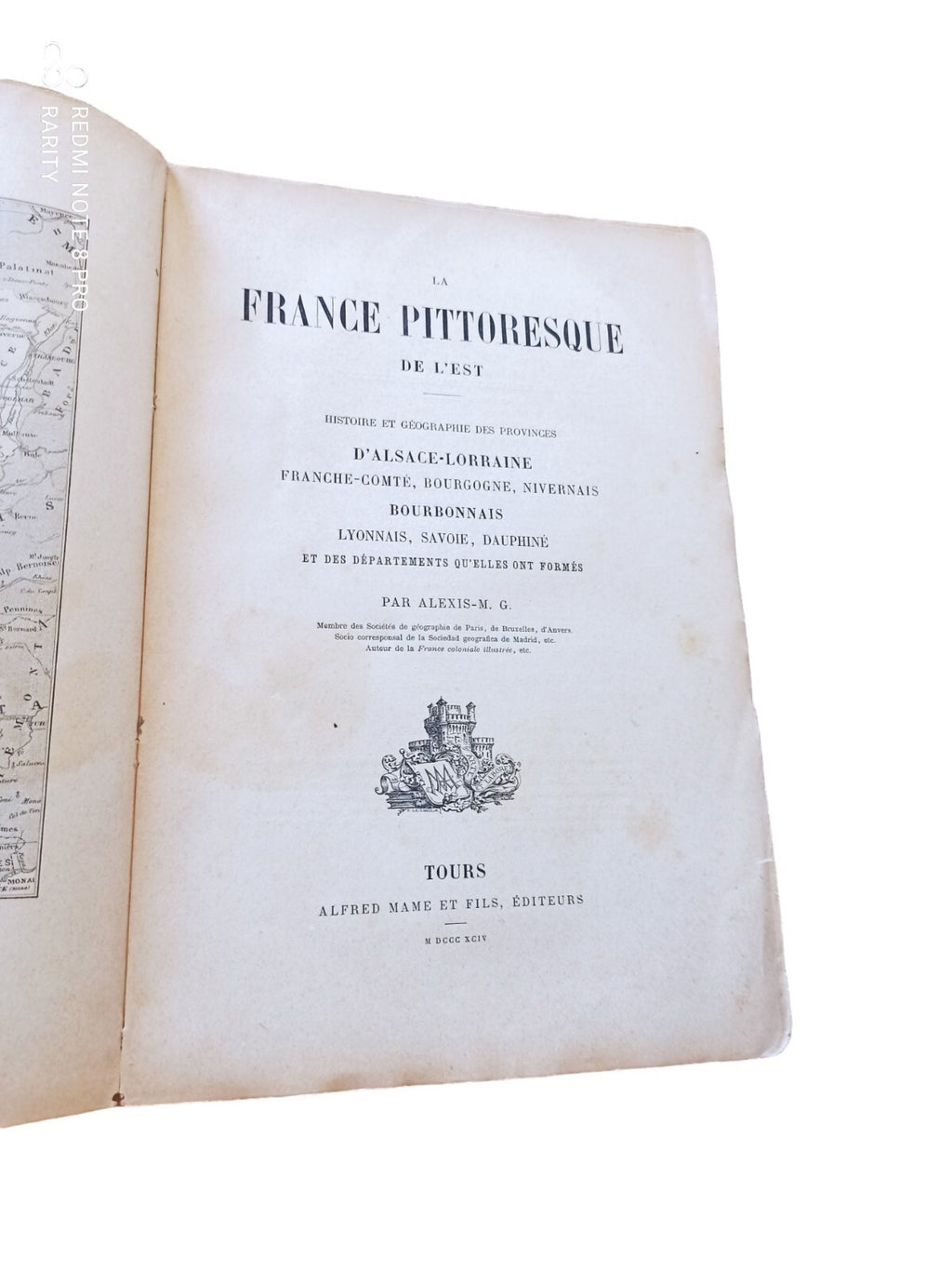 Livre ancien La France Pittoresque Alsace-Lorraine gravures XIXe Tours